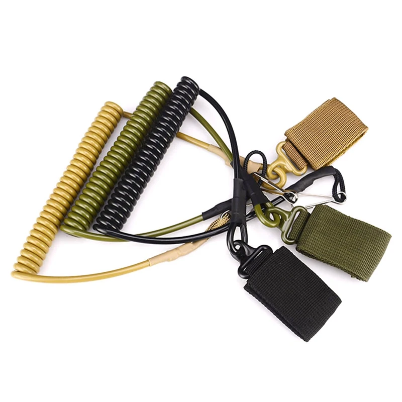 

Elastic Spring Gun Sling Telescopic Tactical Adjustable Combat Pistol Hand Gun Secure Lanyard Combat Gear