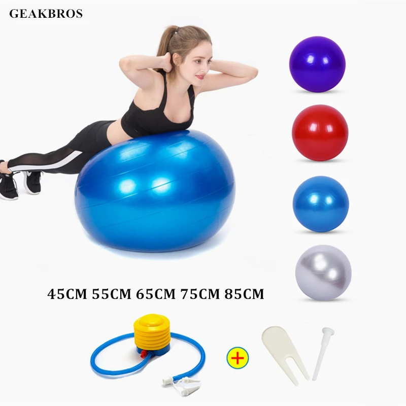 Bolas de Yoga Bola de Fitness Treino de Equilíbrio de Ginástica Bola com Bomba Esportes Pilates Bola Fitball Exercício Pilates Massagem 55 cm 65 cm 75 cm