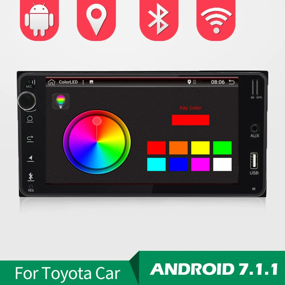 

Android 7.1 Quad 4 Core 2 DIN Universal Radio Car DVD GPS stereo For Toyota Corolla Camry Prado RAV4 Hilux VIOS