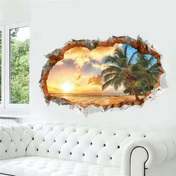 Sunset Sea Beach Wall Stickers 1