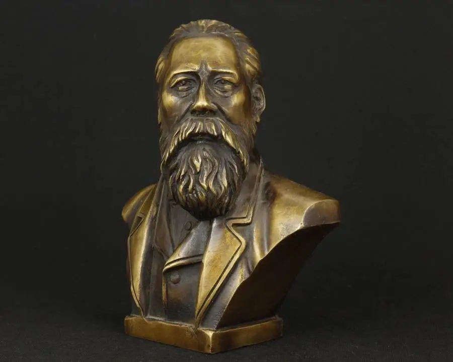 

China Pure Bronze Communist Friedrich Von Engels Bust Statue NR999