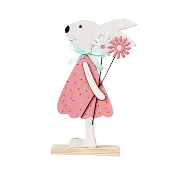 

2pcs Nordic Cartoon Couple Rabbit Figurines Miniatures Wooden Decoration Crafts Birthday Gift Home Decoration Accessories Modern