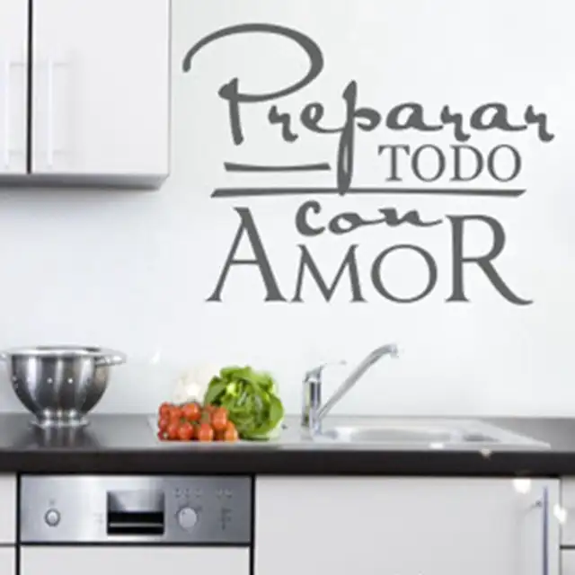 Us 3 68 28 Off Free Shipping Spanish Wall Art Quote Stickers For Espanol Kitchen Laundry Room Decor Spanish Wall Decal Home Decoration In Wall