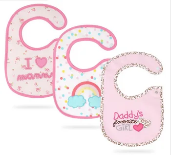 

DHL 100pcs Newborn Baby Bibs Waterproof Kids Girls And Boys Cotton Children Feeding Accessories