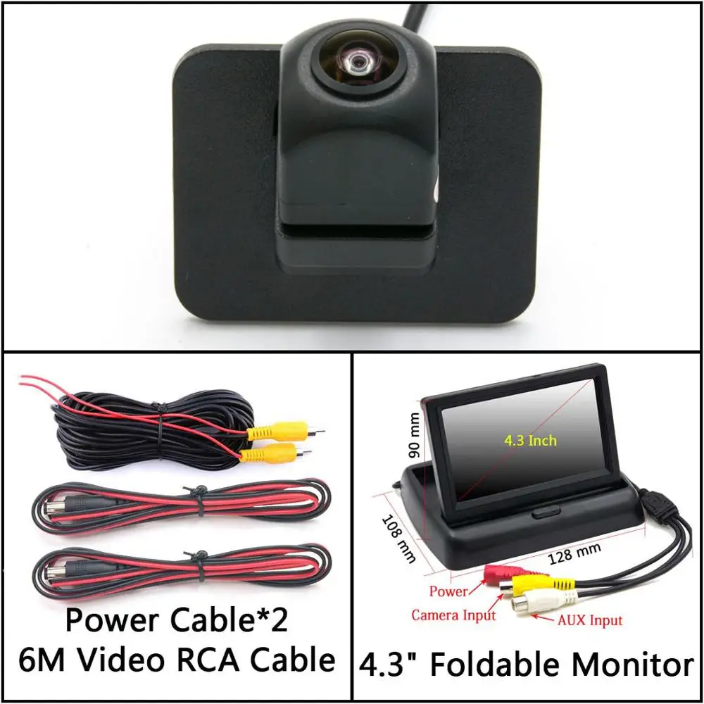 175 градусов HD камера заднего вида для Mazda 2 DEMIO DJ- CX-3 парковочный монитор - Название цвета: Cam N 4.3 inch Fold