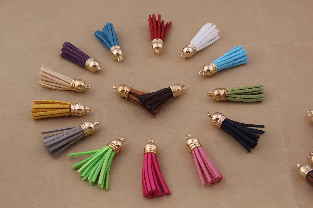 42mm Mix Color Suede Tassel For Keychain Cellphone Straps Jewelry Charms,100pcs Leather Tassels Diy Accessories