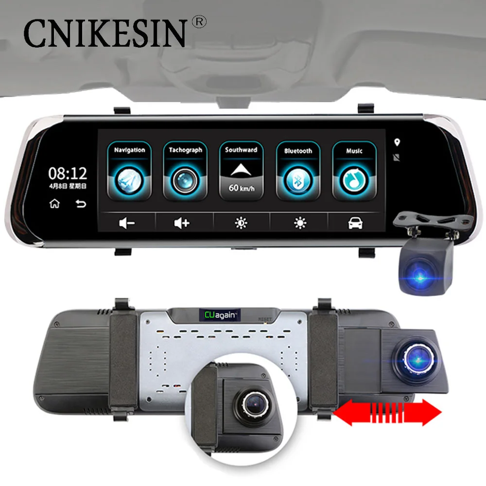 

CNIKESIN C80 Car DVR 10"IPS Touch 4G Mirror Car GPS Android Wifi Car Camera ADAS FHD 1080P Rear View Mirror With GPS Navigation