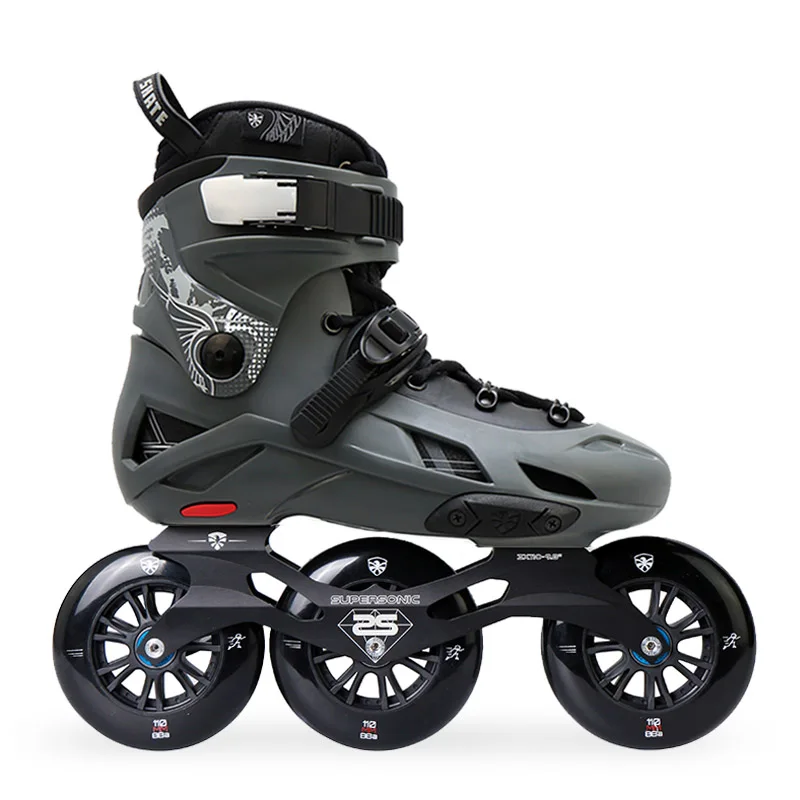 Japy Skate Flying Eagle F110 F110H скоростные роликовые коньки 3*110 мм колеса профессиональные Взрослые роликовые коньки обувь коньки Patine - Цвет: F110H grey