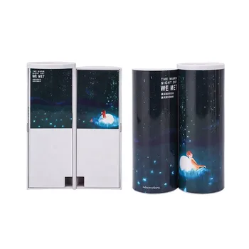 

Double Sided 2 Layers Korean Pencil Box 2019 Newmebox Simple Trend Creative Multifunction Cylindrical Stationery Pen Holder Case