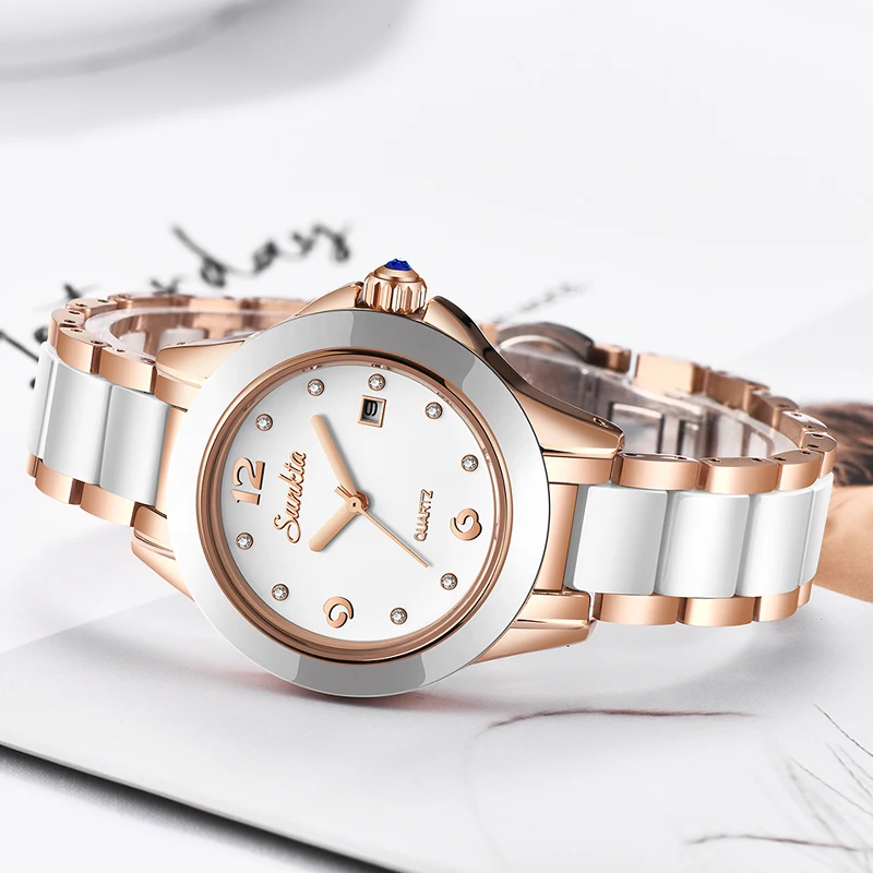 Sunkta New Rose Gold Watch Women Quartz Watches Ladies Top Brand Luxury Female Wrist Watch Gir-2