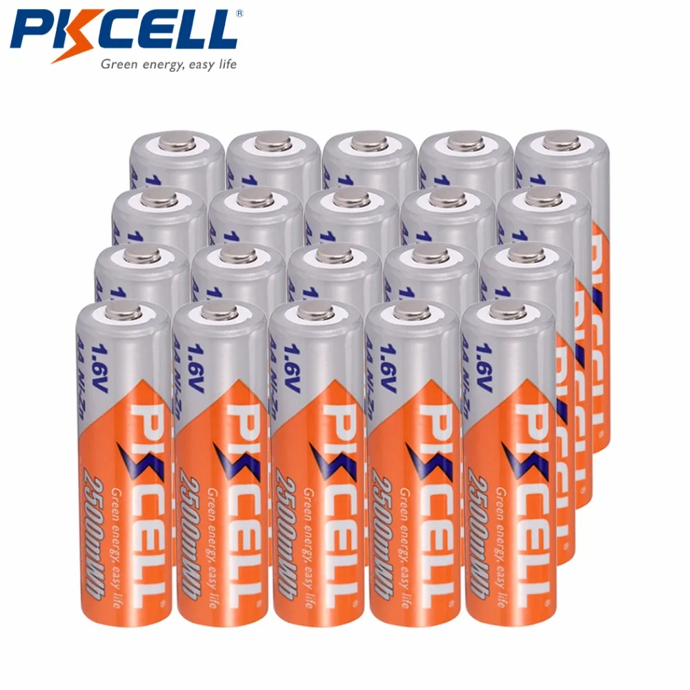 

20PCS/lot 1.6V AA Battery 2500mWh Ni-Zn Rechargeable Battery High Quality Real Capacity