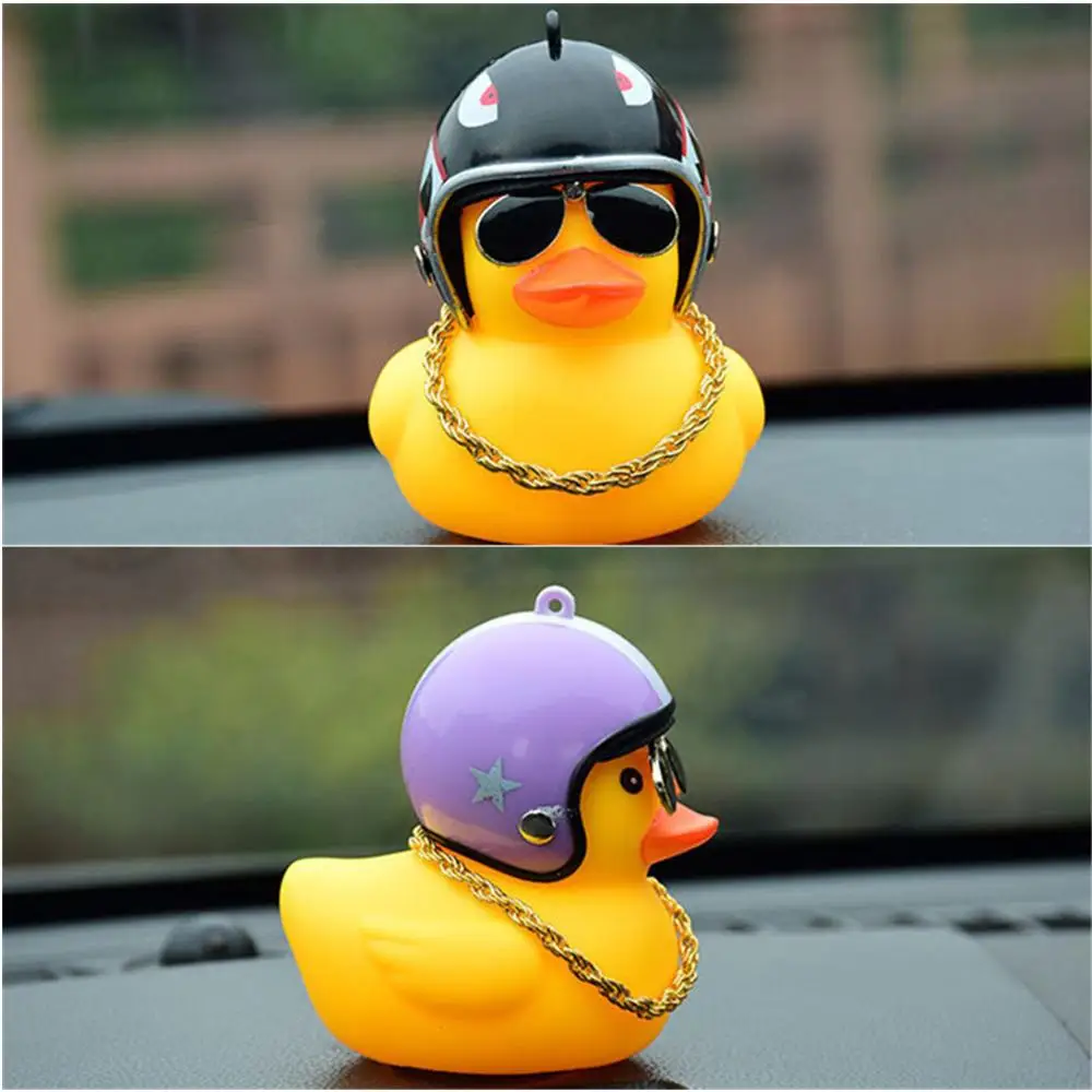 Car Dashboard Decorative Toys Duck with Helmets and Chain Dolls Car Accessories Car Dashboard Decorative Toys Duck with Helmets and Chain Dolls Car Accessories