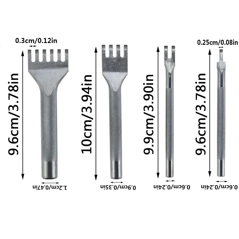 4 шт./партия Сделай Сам кожевенное ремесло инструмент 3 мм инструмент для кожаного перфоратора 1+ 2+ 4+ 6 инструмент для перфорации ремня