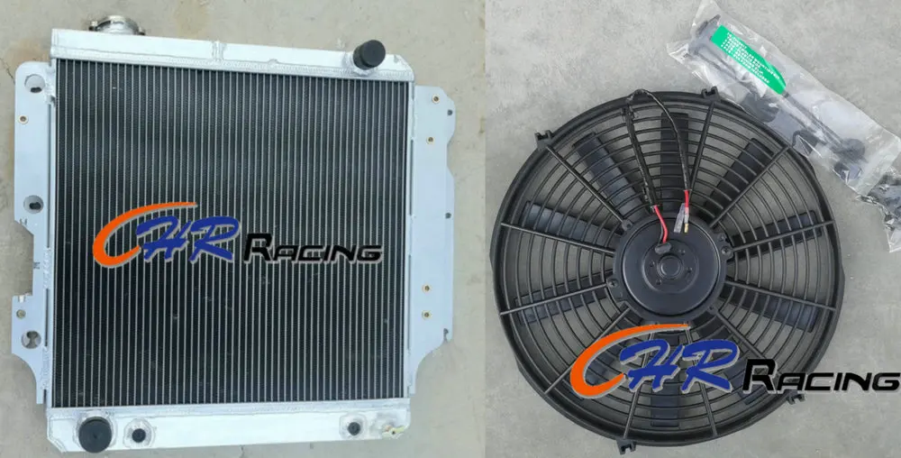 ALUMINUM RADIATOR + FAN FOR Jeep Wrangler YJ TJ LJ 2.4L/2.5L L4 4.0L/4