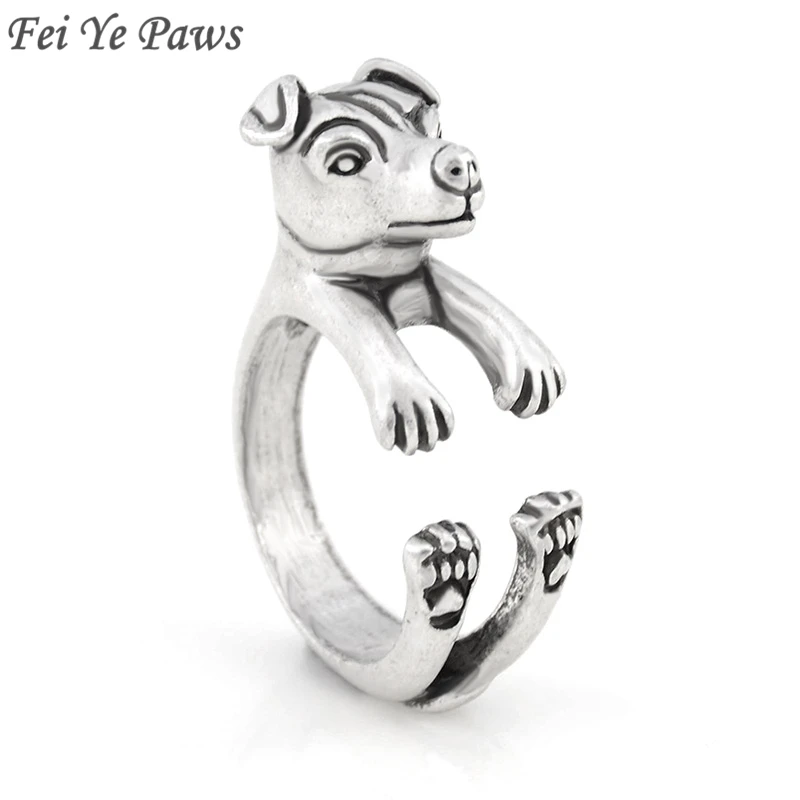 

Fei Ye Paws Vintage Cute Jack Russell Ring Anel Boho Chic Rat Terrier Dog Rings For Women Men Jewelry Best Friend One Piece