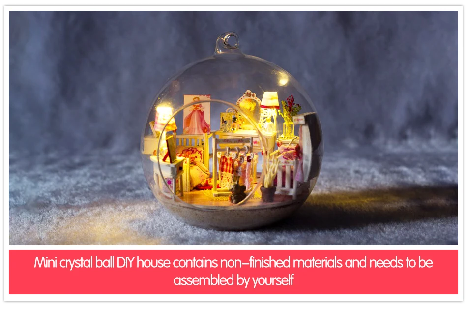 DIY Романтический стеклянный дом 3D миниатюрный собрать мини принцесса номер здания кукольный домик с Funitures игрушки Рождество подарок на