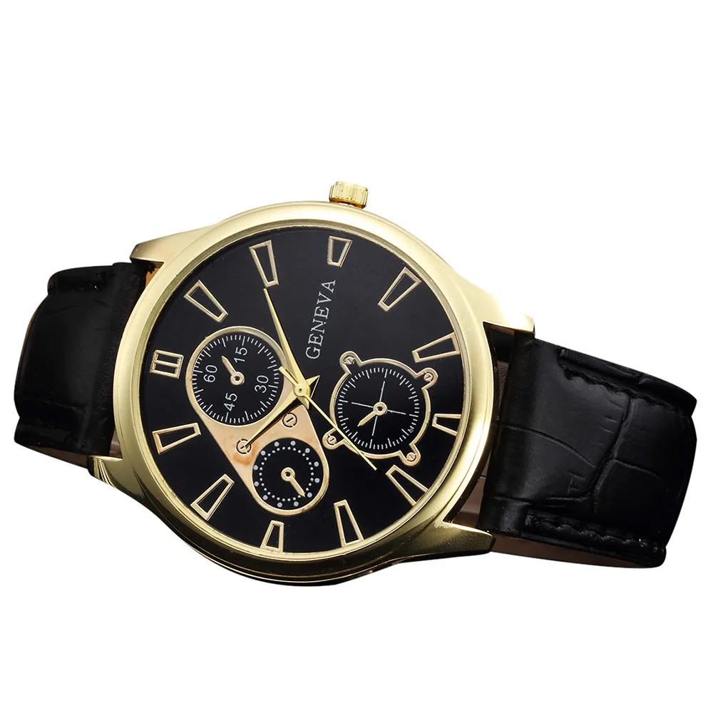 Мужские наручные часы, ретро дизайн, кожаный ремешок, аналоговые, сплав, кварцевые наручные часы, relojes para hombre, мужские часы s reloj hombre - Цвет: A