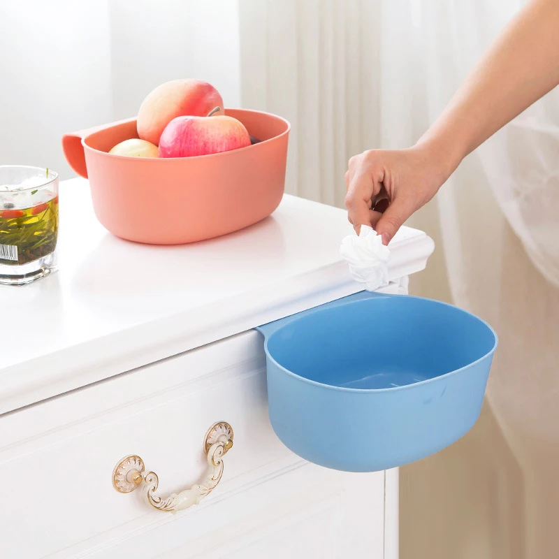 FHEAL Multifunction Cabinet Doors Hanging Storage Box Kitchen Garbage Can Bathroom Cosmetic Organize Container Desktop Trash Bin (13)