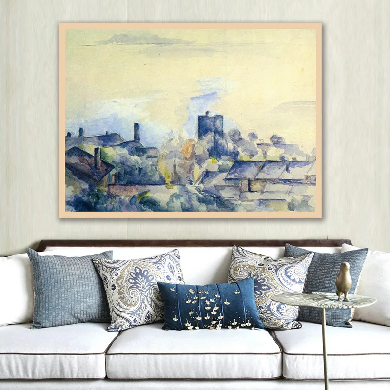 

diy painting by numbers Paul Cezanne Roofs in L'estaque living room impressionism dencorative paint adult hand drawing