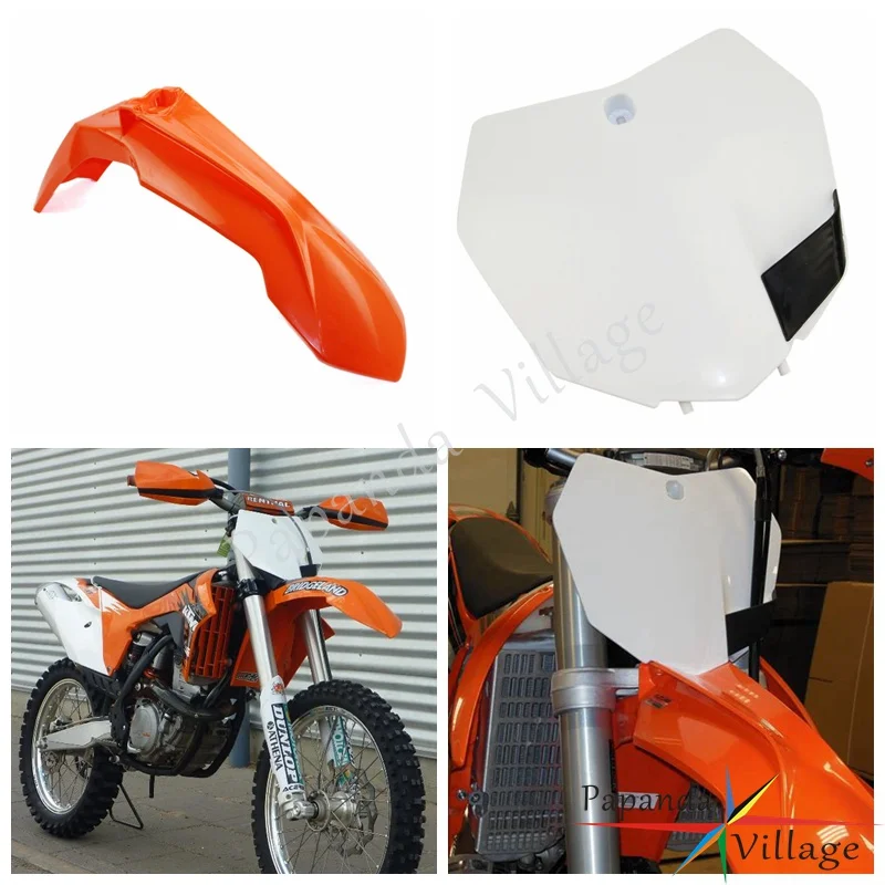 

Papanda Orange White Motocross Front Fender Mudguard Front Number Plate for KTM SX-F XC XC-W EXC EXC-F 250 300 450 2013-2015