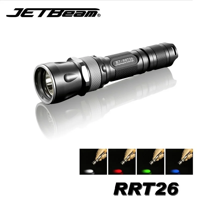 Jetbeam RRT26 Cree XM-L2 T6 980 люмен светодиодный фонарик с красный/зеленый/синий/лозы светодиодные фары 18650 Батарея для самообороны