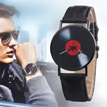 Модные мужские часы, нейтральные часы, ретро дизайн, брендовые Аналоговые часы с виниловой пластинкой для мужчин и женщин, кварцевые часы из сплава, подарок, женские часы