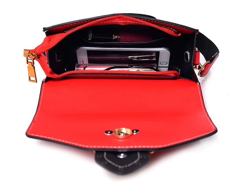 Fashion Women Handbag Lion Head Lock Small Square Pack Crossbody Shoulder Feamle Tote Bags Ladies Casual Rivet Wallet SS0419 (19)