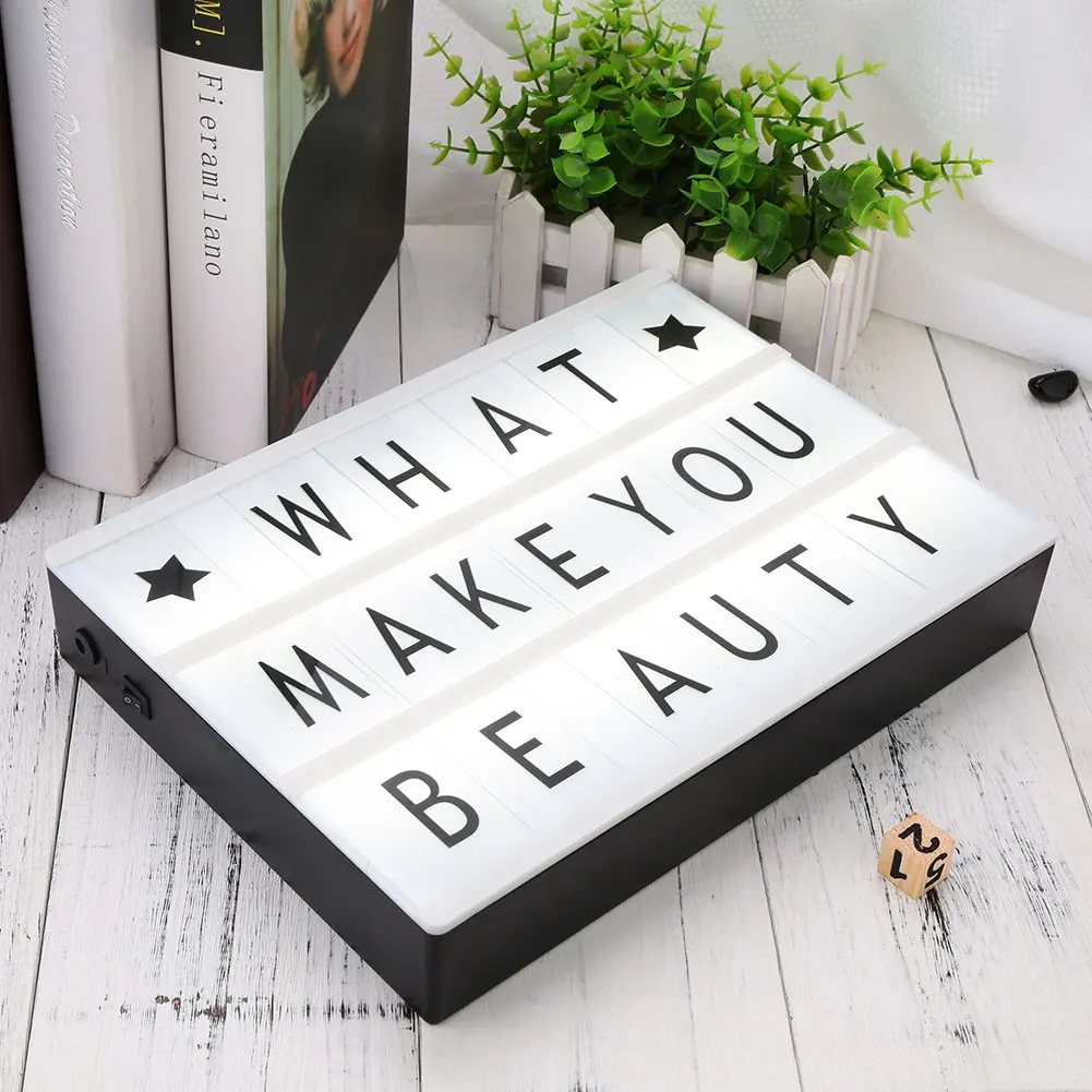 

DIY 90pcs Letters Cards A6 Size LED Combination Night light Box Sign Xmas Party Indoor night Light Lamp luminaria LED