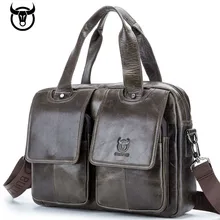 Brand Men Briefcase Genuine Leather Messenger Bag Business Laptop Bags Shoulder Handbags for Document vintage Computer bag men casual briefcase business shoulder genuine leather messenger bags computer laptop handbag men s bag handbags messenger bag