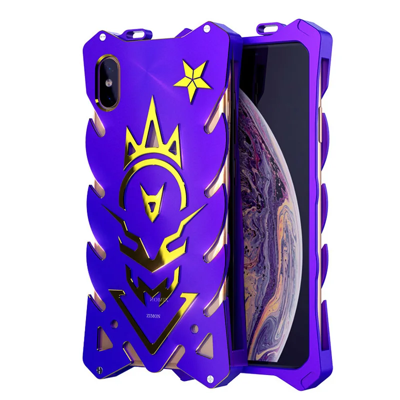 Фиолетовый Роскошный Алюминиевый металлический корпус чехол Fundas для Apple iPhone XS Max X XR 7 8 6 6 S плюс Чехол Coque ударопрочный Жесткий Телефон задняя крышка - Цвет: Фиолетовый