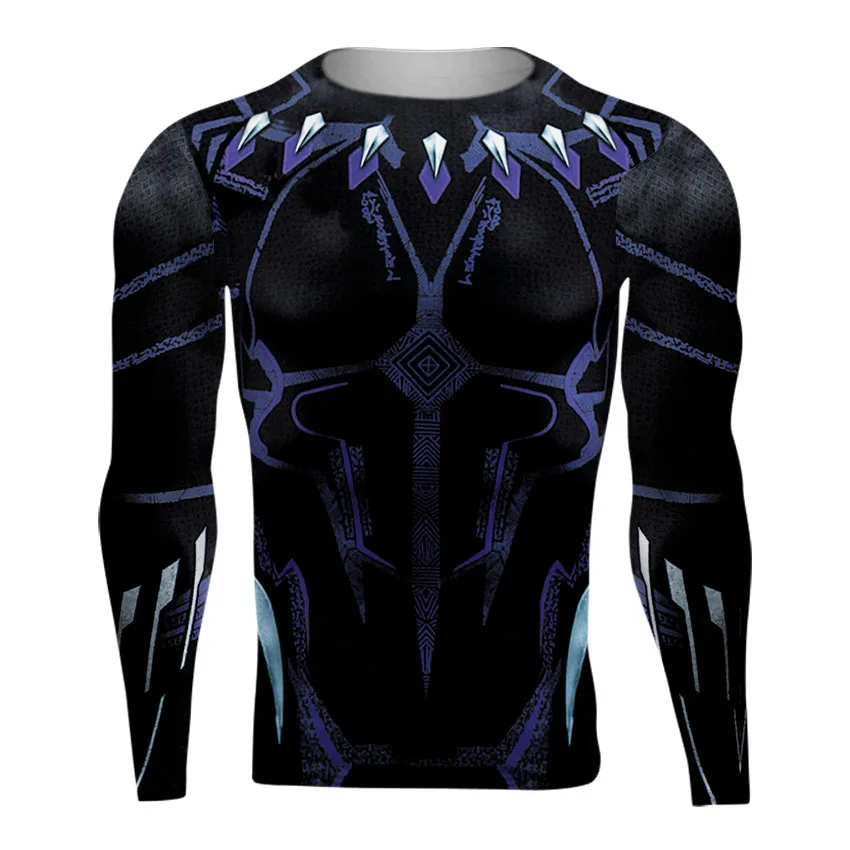 

Raglan Sleeve Black Panther 3D Printed T shirts Men Compression Shirts 2018 NEW Crossfit Tops For Male Cosplay Costume Clothing
