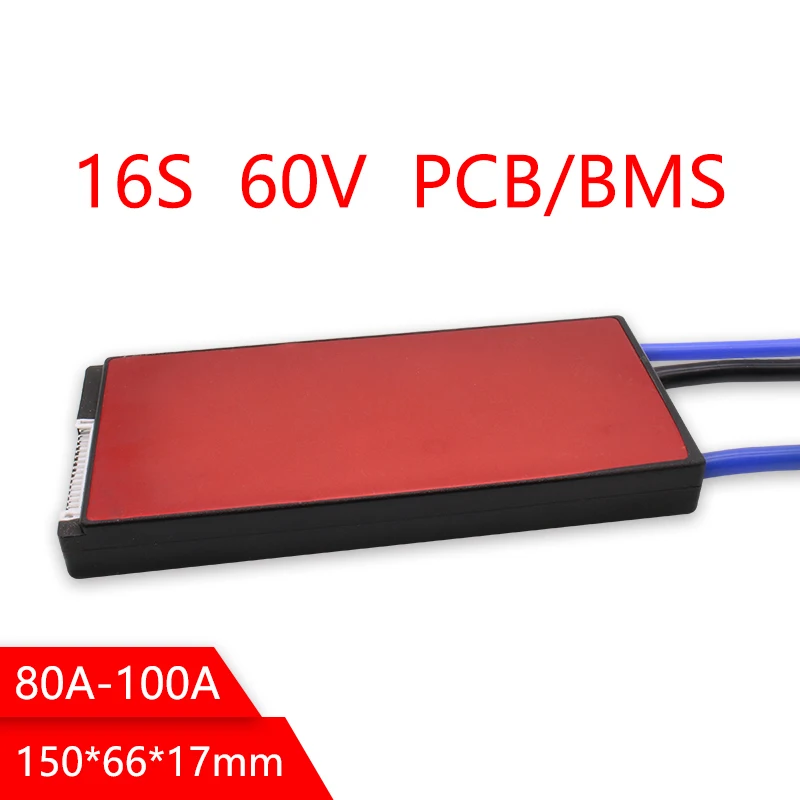 В 60 в Li Ion BMS 16 s 80A 100A Защитная плата PCM с балансом для электрического
