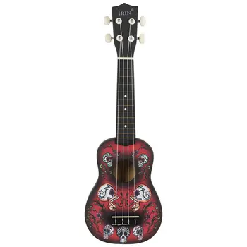 

HOT-IRIN 21 inch 15 Frets Soprano Ukulele Uke 4 Nylon Strings Basswood Guitar Dolphin Pattern Universal Acoustic Instrument bl