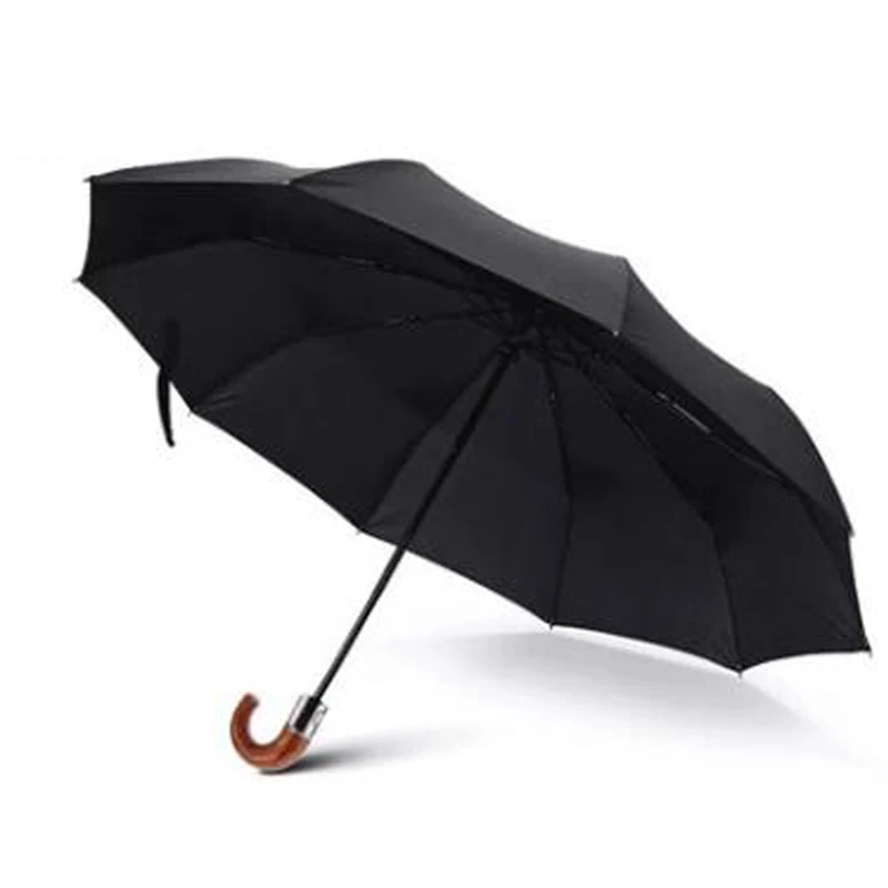 Men Windproof Umbrella Three-folding 10 Ribs Classic Automatic Strong Wind Resistant Umbrella Rain Business Parasol Dropshipping