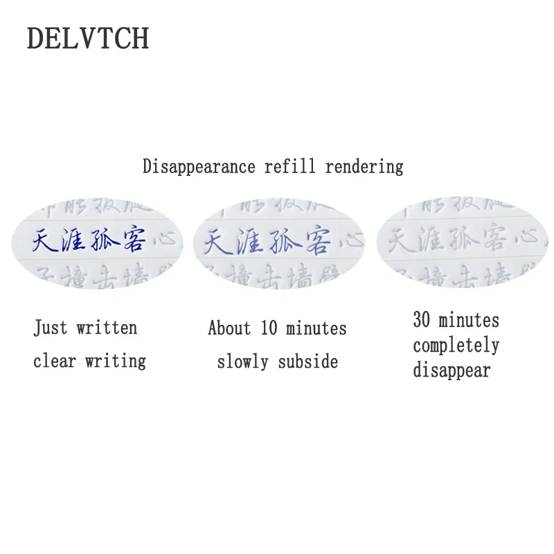 DELVTCH 32Pcs/Set Automatic Disappearing Refill Fading Cartridge Normal Temperature Ink Disappear Slowly Gel Pen Refill Ball Pen