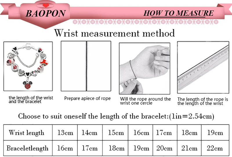 BAOPON Винтаж серебро Микки Шарм Браслеты с подвеска с Минни с хрустальным шаром тонкие браслеты Для женщин вечерние ювелирные изделия дропшиппинг
