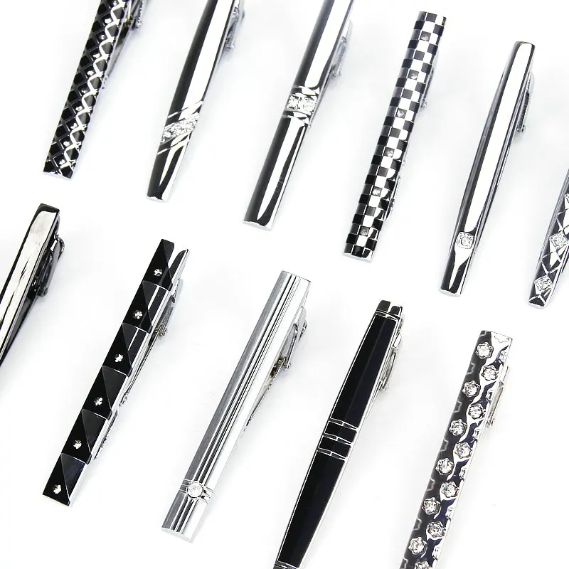 

Tie Clip For Men Classic Meter Tie Clips Copper Tie Bar Quality Enamel Tie Collar Pin Crystal Business Corbata