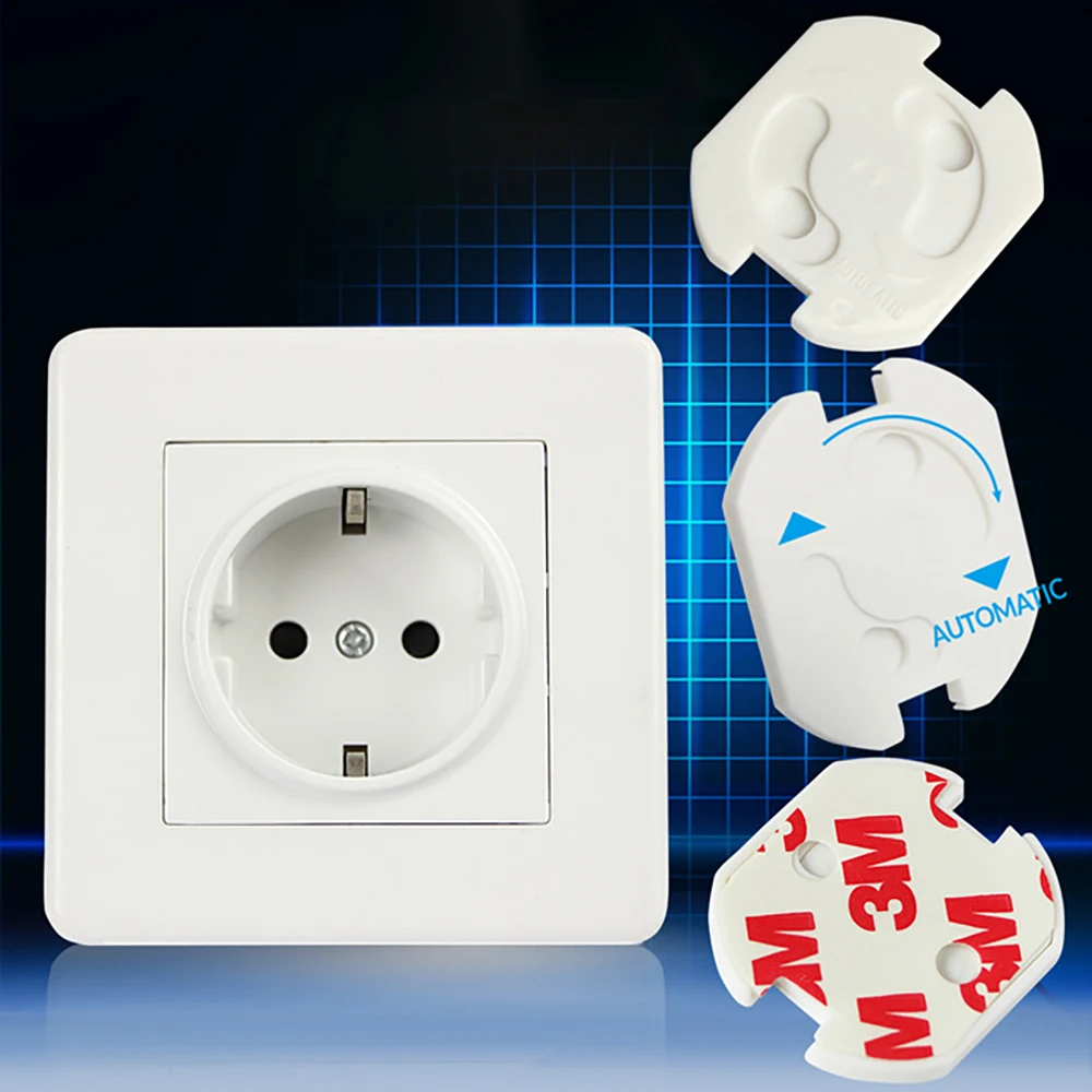

10pcs EU Power Socket Protector Cover Cap Baby Safety Guard Protection Plugs Electrical Outlet Anti Electric Shock Rotate Z162