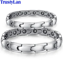 TrustyLan, магнитный браслет для здоровья, мужские винтажные Подарки для него, ювелирные изделия, браслеты из нержавеющей стали для женщин, аксессуары на цепочке