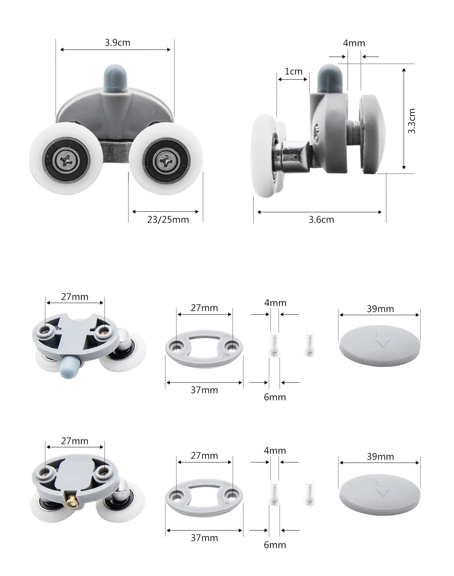 Vagsure до 4 никель-металл-8 шт./компл. 23 мм 25 мм верхней и нижней оборудования Ovel двойная раздвижная душевая Стекло ролики двери бегун колеса шкивы