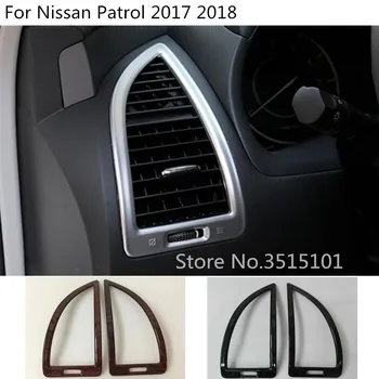 

Car styling inner garnish cover detector trim front side Air conditioning Outlet Vent 2pcs For Nissan Patrol 2017 2018 2019 2020