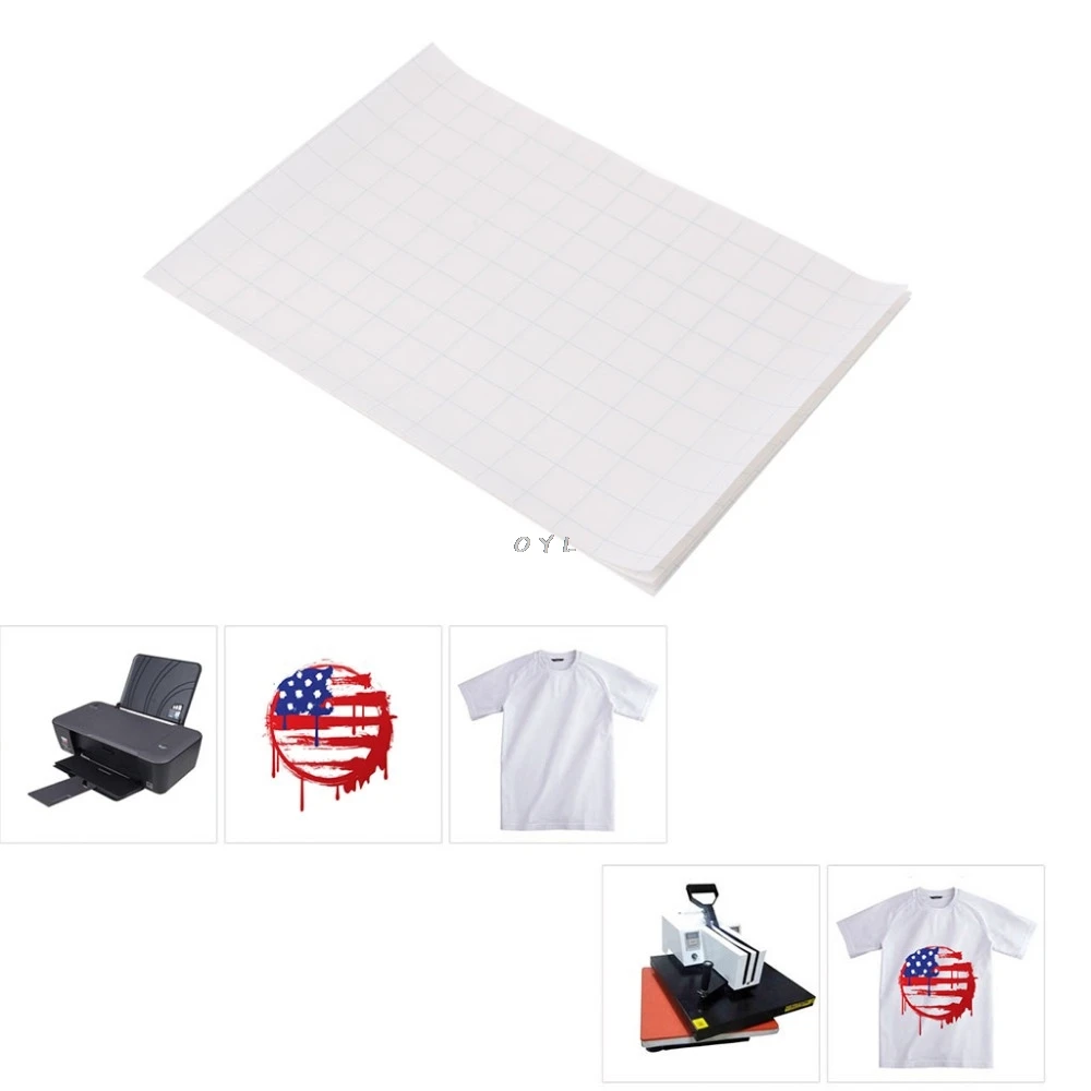 

5 Sheets/Lot A4 Size Iron On Transfer Inkjet Heat Transferring Printing Paper