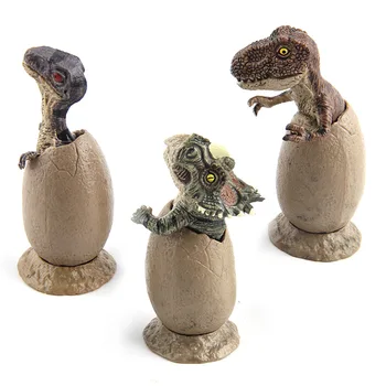 

3pcs Jurassic Cuet Dinosaur Model Semi-hatching Dinosaur Egg Model Toy Building Blocks Children Early Education Toy For Kid Gift
