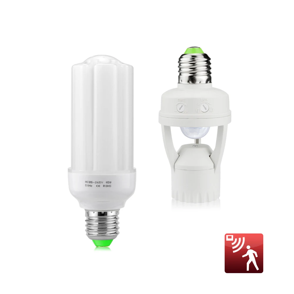 

AIMENGTE SMD2835 5W/10W/15W/20W/30W AC110/220V quality sensor led lighting bulb Smart PIR Motion Sensor Switch Holder skit