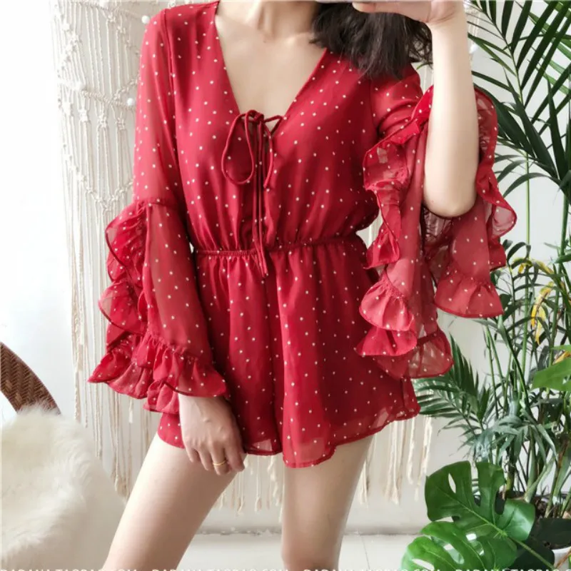 

2018 long flare sleee lace up chiffon dresses