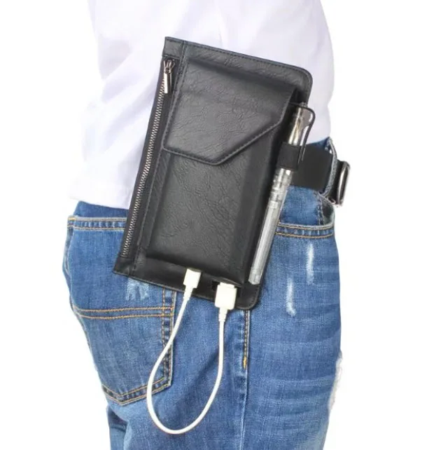 Hook Loop Man Belt Clip Zipper Card Pouch Dual Mobile Phone Leather Case For Motorola Moto Z3 Play Sony Xperia XA2 Plus | Мобильные