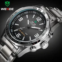 2016 Nuevos Relojes de Marca de Lujo Weide Completa de Acero Reloj de Cuarzo Reloj Militar Led Digital Reloj Deportivo Relogio masculino