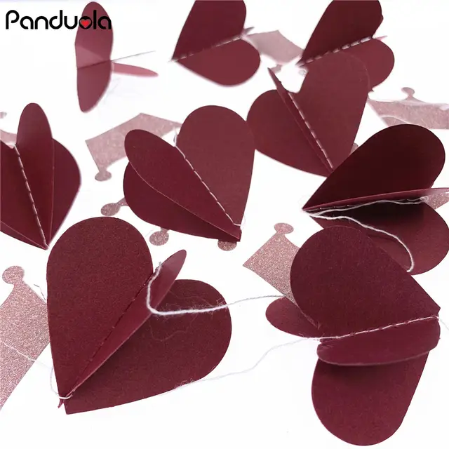 Online Shop Happy Birthday Decorations 3d Heart Paper Garland