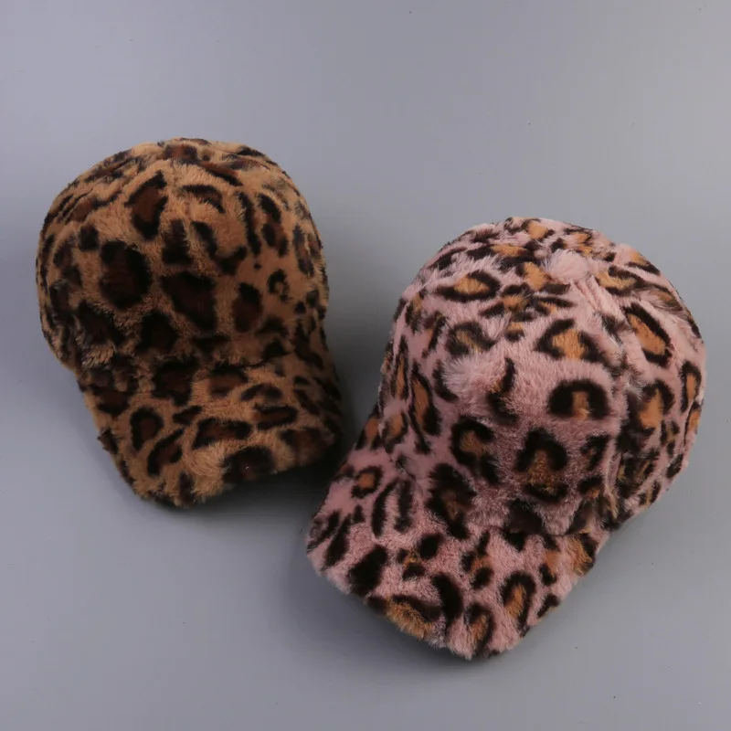 2018 Gorra Neymar Factory Direct Sale Leopard Plush Ms. Qiu Dong Han Edition Joker Thickening Warm Cap Wholesale Baseball Hat 