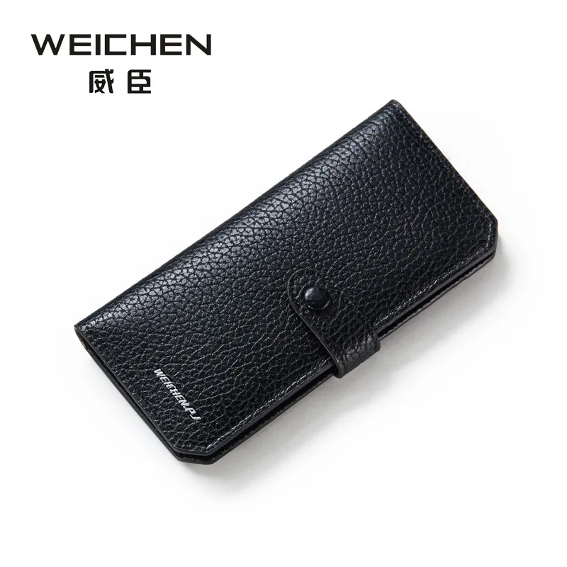 

WEICHEN Brand 2016 Big Solid Long Wallet Womens Wallets and Purses Stylish Two Fold with Hasp portefeuille femme